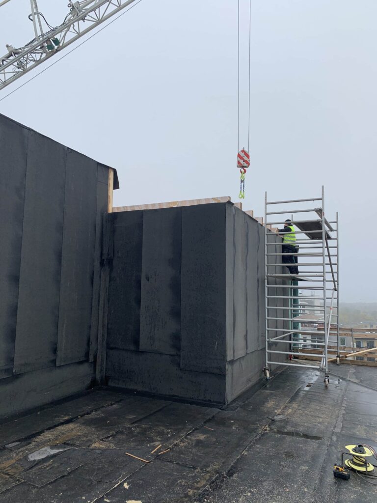 Opbygning af elevator tårne - Risskovbrynet
